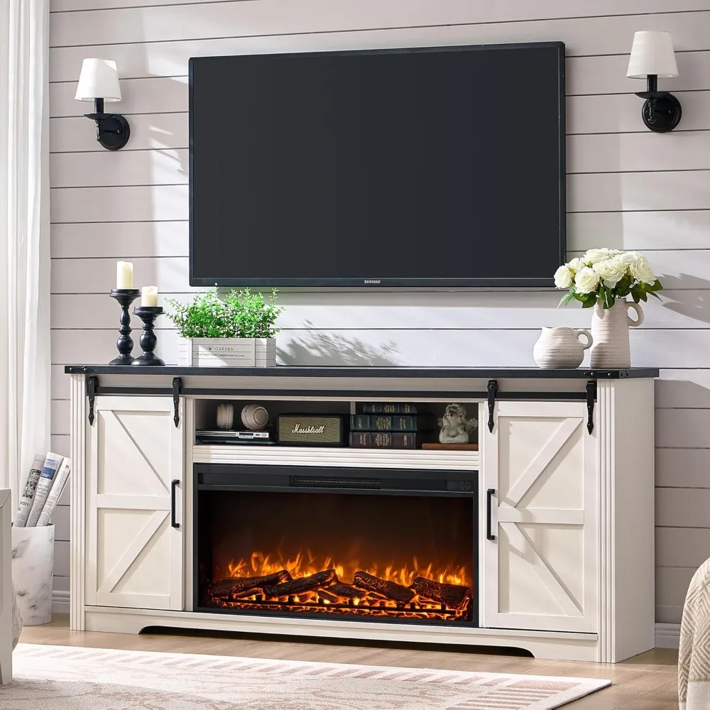 Fireplace TV Stand for 80 Inch TV,Farmhouse Entertainment Center with 36" Fireplace, Modern Media Console with Sliding Barn Door
Fireplace TV Stand for 80 Inch TV,Farmhouse Entertainment Center with 36" Fireplace, Modern Media Console with Sliding Barn Door