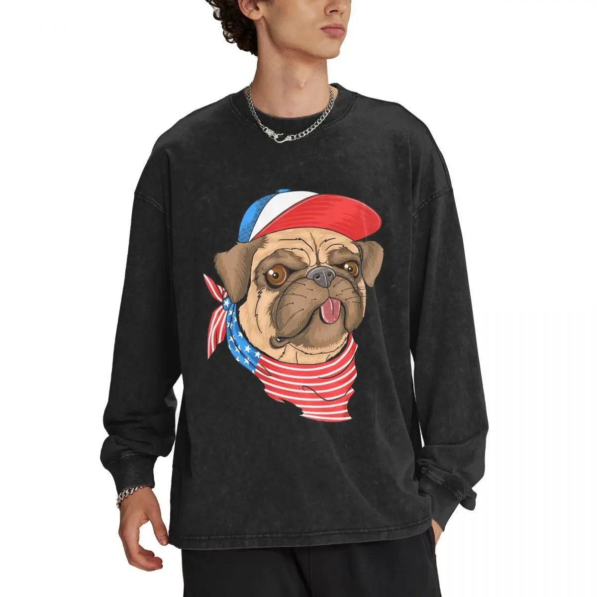 Vintage Oversized T Shirts for Men Cotton Baggy Crew Neck Sweatshirt Acid Wash Long Sleeve Tee Shirts Top Dog Graphic Designed
Vintage Oversized T Shirts for Men Cotton Baggy Crew Neck Sweatshirt Acid Wash Long Sleeve Tee Shirts Top Dog Graphic Designed