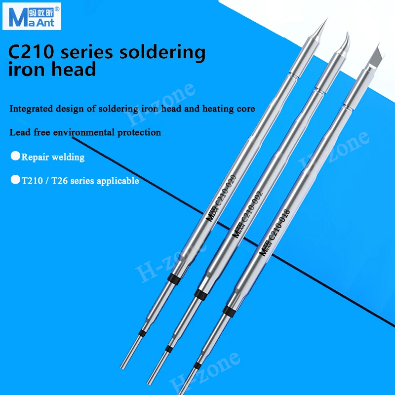 MaAnt C210 Soldering Iron Tips fast heating C210-I/IS/K head For JBC/I2C/Jabe/SUGON Solder Station Welding Tip for SMD welding
MaAnt C210 Soldering Iron Tips fast heating C210-I/IS/K head For JBC/I2C/Jabe/SUGON Solder Station Welding Tip for SMD welding