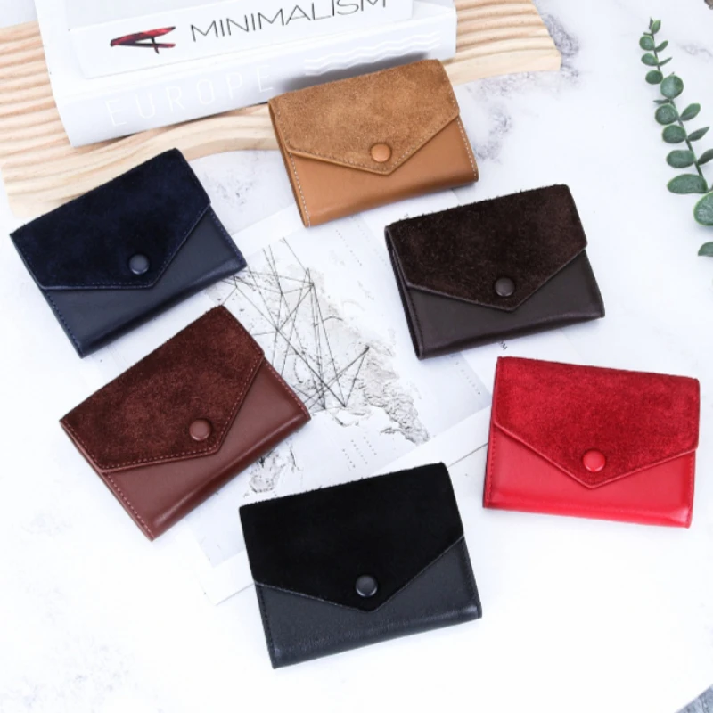 Genuine Leather Suede Trifold Wallet - Envelope wallets with Multi-Card Slots & Zipper Coin Pocket, Short Clutch Purse for Women
Genuine Leather Suede Trifold Wallet - Envelope wallets with Multi-Card Slots & Zipper Coin Pocket, Short Clutch Purse for Women
