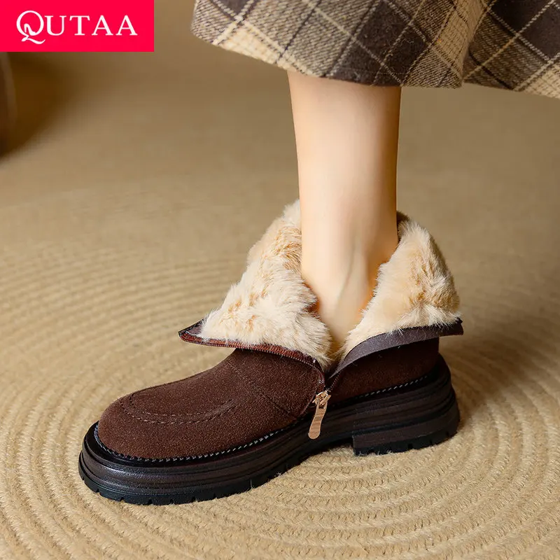 QUTAA 2026 новости, модные женские ботильоны, зимние теплые замшевые туфли на высоком каблуке, короткие ботинки с круглым носком, зимние ботинки 34-40
QUTAA 2026 новости, модные женские ботильоны, зимние теплые замшевые туфли на высоком каблуке, короткие ботинки с круглым носком, зимние ботинки 34-40