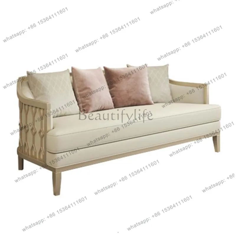Modern American light luxury solid wood leather Gabu sofa champagne gold French light luxury
Modern American light luxury solid wood leather Gabu sofa champagne gold French light luxury