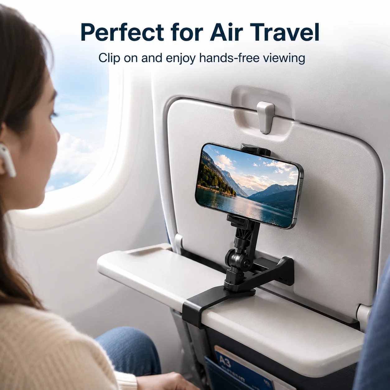 Portable Mobile Phone Holder, 360° Rotating ABS Clip Stand, Widened Grip, Black, for Air Travel Desk and Daily Hands-Free Use
Portable Mobile Phone Holder, 360° Rotating ABS Clip Stand, Widened Grip, Black, for Air Travel Desk and Daily Hands-Free Use