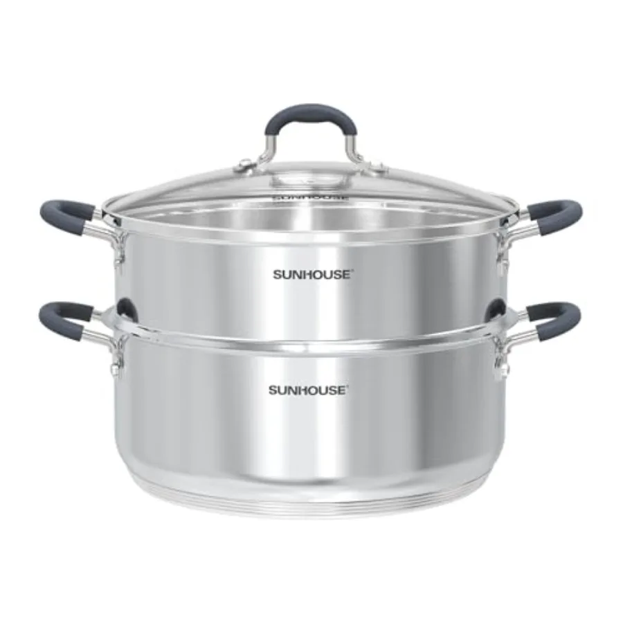 - 5.5 Quart Steamer Pots With Lid 2-Tier Multipurpose Stainless Steel Steaming Pot Cookware With Handle For Vegetable Dumpling
- 5.5 Quart Steamer Pots With Lid 2-Tier Multipurpose Stainless Steel Steaming Pot Cookware With Handle For Vegetable Dumpling