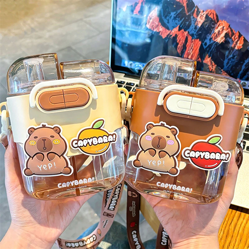 600ml Cartoon Capybara Large Capacity Leakproof Water Bottle Kawaii Plastic Kettle With Straw Portable Water Cup
600ml Cartoon Capybara Large Capacity Leakproof Water Bottle Kawaii Plastic Kettle With Straw Portable Water Cup