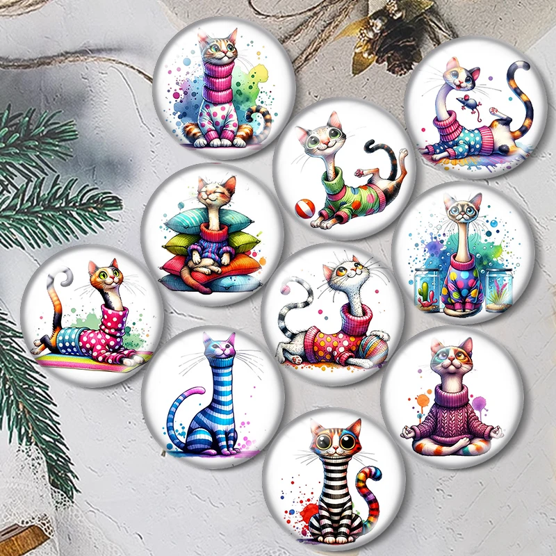 Watercolor Funny Crazy Cats 12/18/20/25mm glass cabochon bracelet pendant rings for jewelry demo earrings back Making findings
Watercolor Funny Crazy Cats 12/18/20/25mm glass cabochon bracelet pendant rings for jewelry demo earrings back Making findings