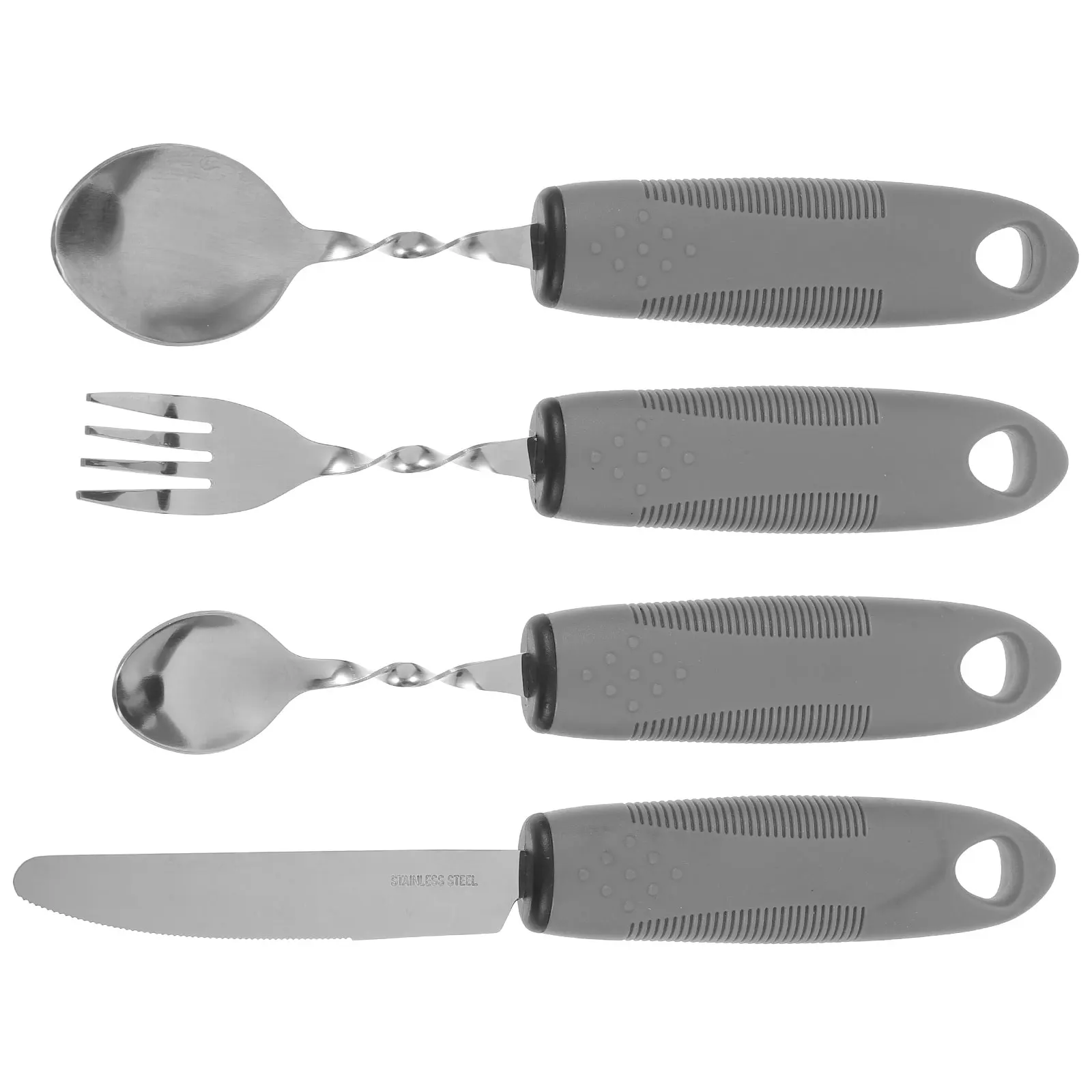 Anti tremor Stainless Steel Plastic H Cutlery Set Spoon Fork Knife Elderly Adaptive Utensils Portable Non slip Tableware
Anti tremor Stainless Steel Plastic H Cutlery Set Spoon Fork Knife Elderly Adaptive Utensils Portable Non slip Tableware