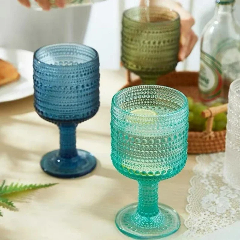 Glass Retro Colored Wine Glass Cups Juice Cold Drink Water Glass Cup Highfoot Wedding Party Home Restaurant Bar Glassware Cup
Glass Retro Colored Wine Glass Cups Juice Cold Drink Water Glass Cup Highfoot Wedding Party Home Restaurant Bar Glassware Cup