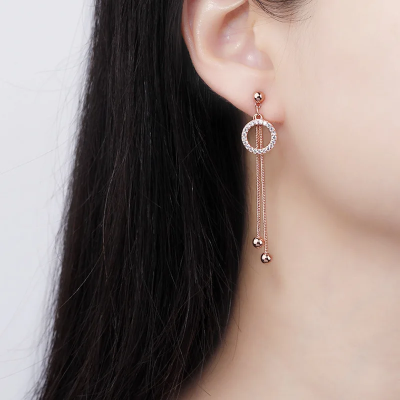 925 sterling Silver Ear Needle Korean Girlish Style Full Diamond Round Temperament Stud Earring Tassel Light Luxury Long Earring
925 sterling Silver Ear Needle Korean Girlish Style Full Diamond Round Temperament Stud Earring Tassel Light Luxury Long Earring