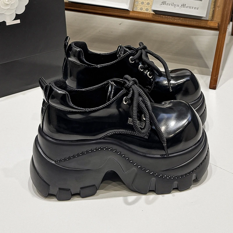 Women Platform Loafers Pumps 9CM High Heels NEW 2026 Punk Trend Spring Punk Leather Chunky Sneakers Outdoor Walking Shoes
Women Platform Loafers Pumps 9CM High Heels NEW 2026 Punk Trend Spring Punk Leather Chunky Sneakers Outdoor Walking Shoes