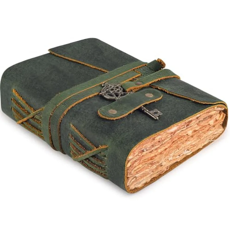 Leather Bound Vintage Journal for Women and Men - 200 Pages of Handmade Deckle Edges Watercolor Paper - Antique Lock Closure -
Leather Bound Vintage Journal for Women and Men - 200 Pages of Handmade Deckle Edges Watercolor Paper - Antique Lock Closure -