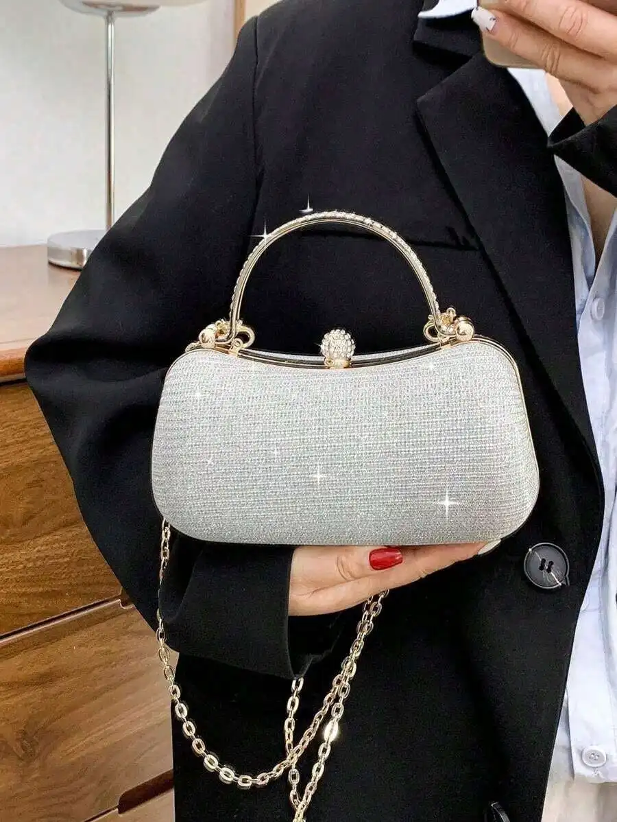 Elegant Rhinestone Clutch Bag With Chain Strap For Evening Party Wedding
Elegant Rhinestone Clutch Bag With Chain Strap For Evening Party Wedding