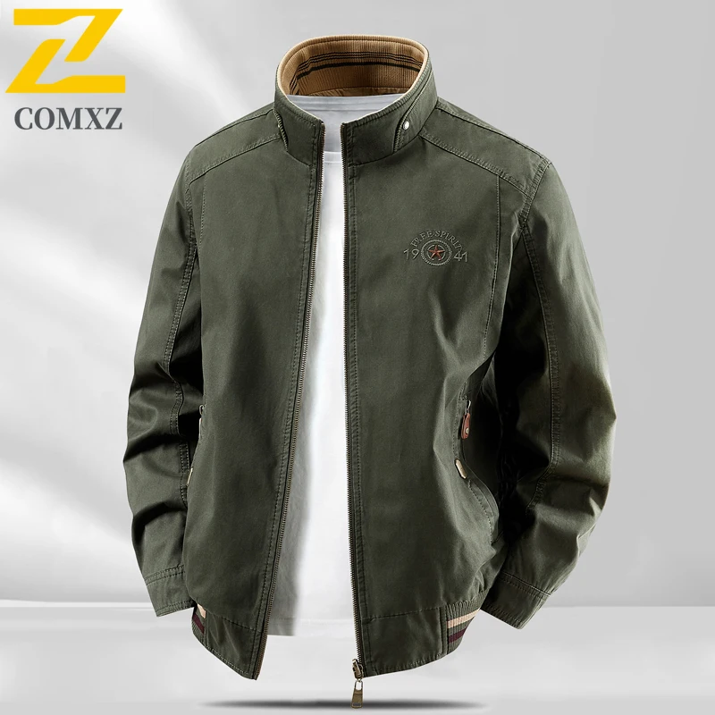 Autumn Men's Jackets Classic Brand Cotton 2-sided Wear Windproof Baseball Jacket Outdoor Hunting Hiking Stand Collar Work Coat
Autumn Men's Jackets Classic Brand Cotton 2-sided Wear Windproof Baseball Jacket Outdoor Hunting Hiking Stand Collar Work Coat