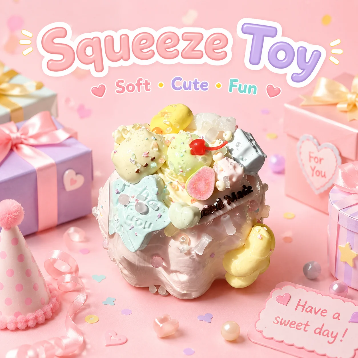 Pastel Decor Cream Cake Mochi Squishy Toy Food Grade TPR Soft Dessert Squeeze Toy Candy Fruit Toppings Stress Relief Fidget Toy
Pastel Decor Cream Cake Mochi Squishy Toy Food Grade TPR Soft Dessert Squeeze Toy Candy Fruit Toppings Stress Relief Fidget Toy