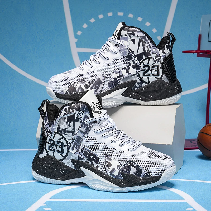 Spring children's basketball shoes flat-bottomed non-slip breathable mesh sneakers boys outdoor competition training shoes 40
Spring children's basketball shoes flat-bottomed non-slip breathable mesh sneakers boys outdoor competition training shoes 40