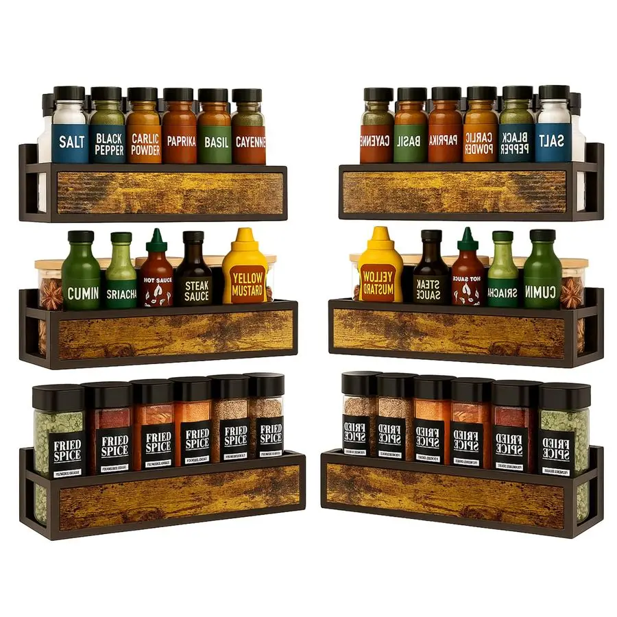 Настенное крепление на стойку, 6 шт., компактный органайзер для приправ, винтовой или клейкий подвесной органайзер для специй для кухонного шкафа и W
Настенное крепление на стойку, 6 шт., компактный органайзер для приправ, винтовой или клейкий подвесной органайзер для специй для кухонного шкафа и W
