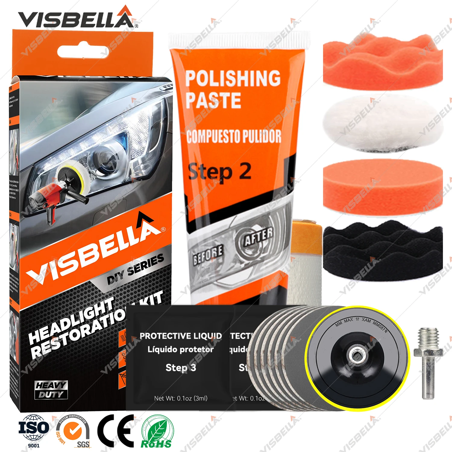 Комплект для обновления фар для желтого облачного тусклого опасного света, полировки царапин, очистки, УФ-защитной жидкости, восстанавливающей пасты
Комплект для обновления фар для желтого облачного тусклого опасного света, полировки царапин, очистки, УФ-защитной жидкости, восстанавливающей пасты