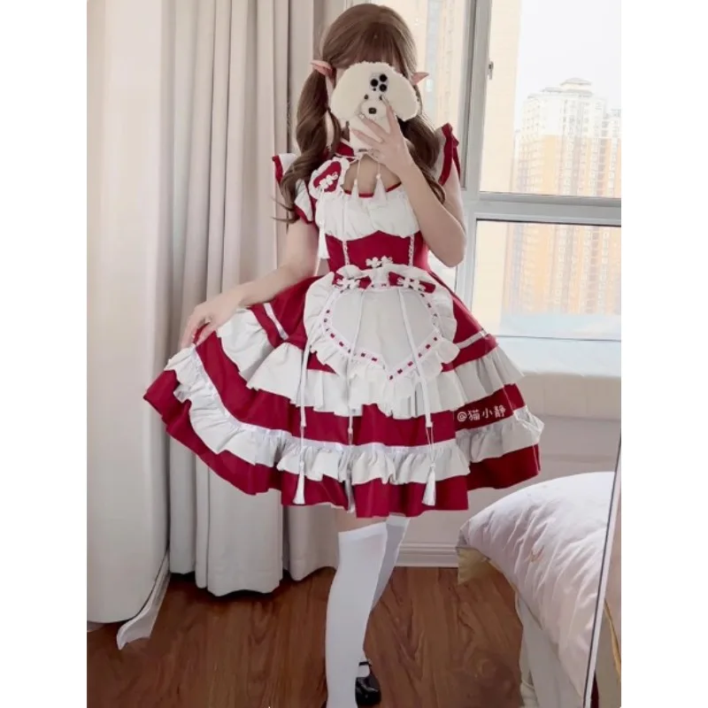 Plus Size Lolita Maid Cosplay Costume Black Red Dress Apron Bow Headwear Suit for Women Girls Theme Party Outfits S -5XL
Plus Size Lolita Maid Cosplay Costume Black Red Dress Apron Bow Headwear Suit for Women Girls Theme Party Outfits S -5XL