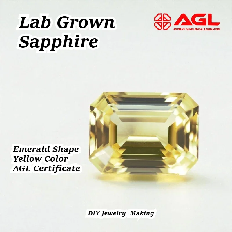 Hot Lab Grown Sapphire Emerald Shape Yellow Color DIY Jewelry Rings Earring Making Main Materials Selectable AGL Certificate
Hot Lab Grown Sapphire Emerald Shape Yellow Color DIY Jewelry Rings Earring Making Main Materials Selectable AGL Certificate