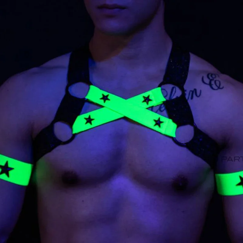 Fluorescent Color Elastic Bandage Men'S Bondage Straps Sexy Hollow Straps Nightclub Dj Gogo Costume Stage Accessories XS3433
Fluorescent Color Elastic Bandage Men'S Bondage Straps Sexy Hollow Straps Nightclub Dj Gogo Costume Stage Accessories XS3433