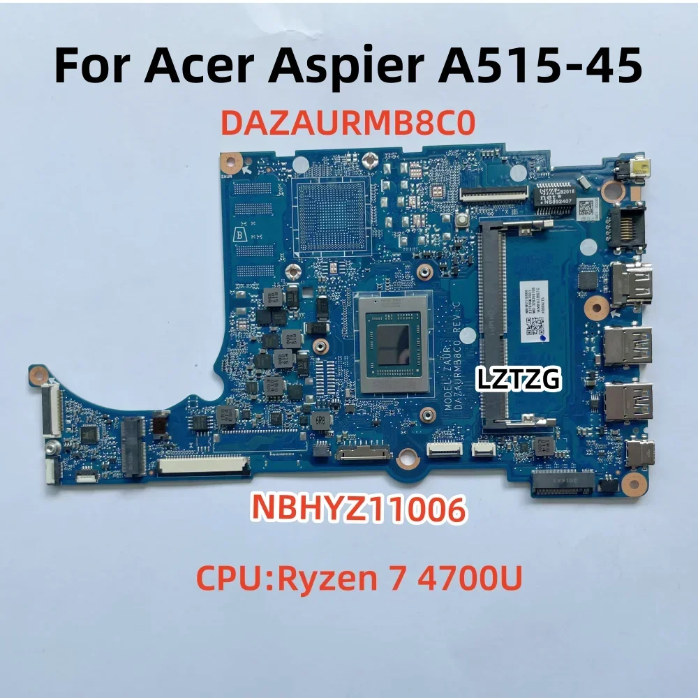 Motherboard For Acer Aspier 5 A515-45 Laptop Mainboard DAZAURMB8C0 AMD R7-4700U RAM 4G NBHVZ11006 100% Tested OK
Motherboard For Acer Aspier 5 A515-45 Laptop Mainboard DAZAURMB8C0 AMD R7-4700U RAM 4G NBHVZ11006 100% Tested OK