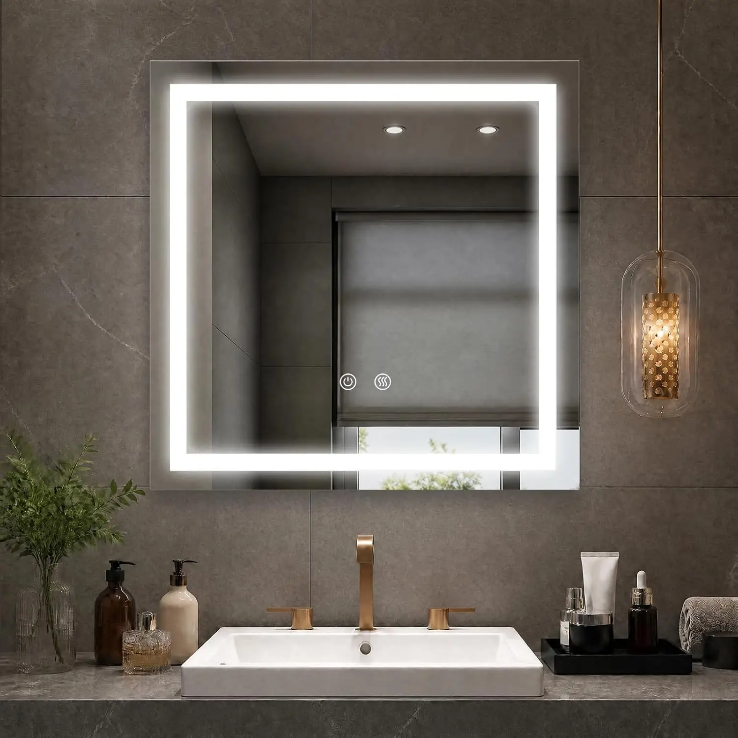 28'X28' LED Bathroom Mirror with Lights, Lighted Bathroom Vanity Mirror for Wall, 3 Colors, Dimmable, Anti-Fog, HD Tempered Glas
28'X28' LED Bathroom Mirror with Lights, Lighted Bathroom Vanity Mirror for Wall, 3 Colors, Dimmable, Anti-Fog, HD Tempered Glas