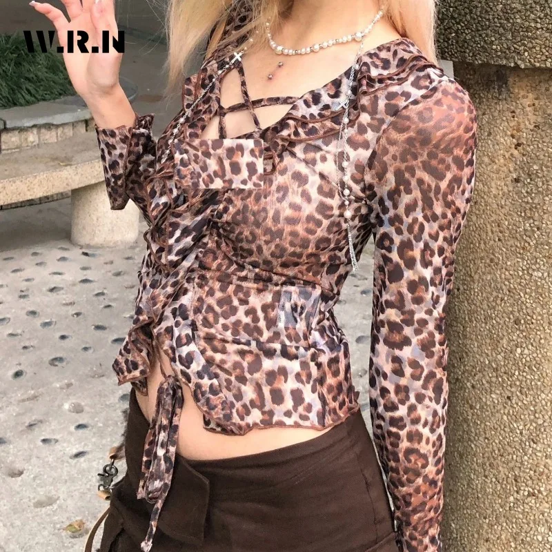 High Street Bubblegum Coquette Long Sleeve Lace-up T-Shirts Women's Sexy Casual Hotsweet Club Leopard Print Sheath Tees Tops
High Street Bubblegum Coquette Long Sleeve Lace-up T-Shirts Women's Sexy Casual Hotsweet Club Leopard Print Sheath Tees Tops