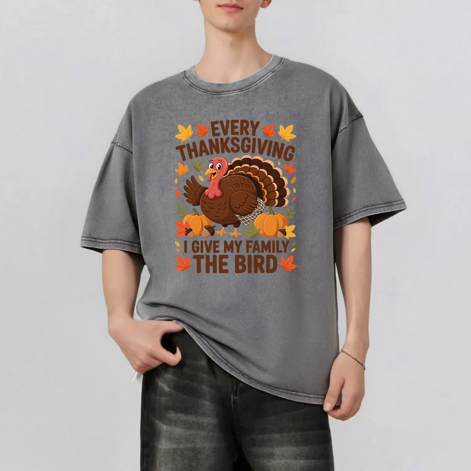 Every Thanksgiving Graphic Printing Men's Summer Retro Style Washed Water T-Shirt Casual Short Sleeved Basic Men's Top 230G
Every Thanksgiving Graphic Printing Men's Summer Retro Style Washed Water T-Shirt Casual Short Sleeved Basic Men's Top 230G