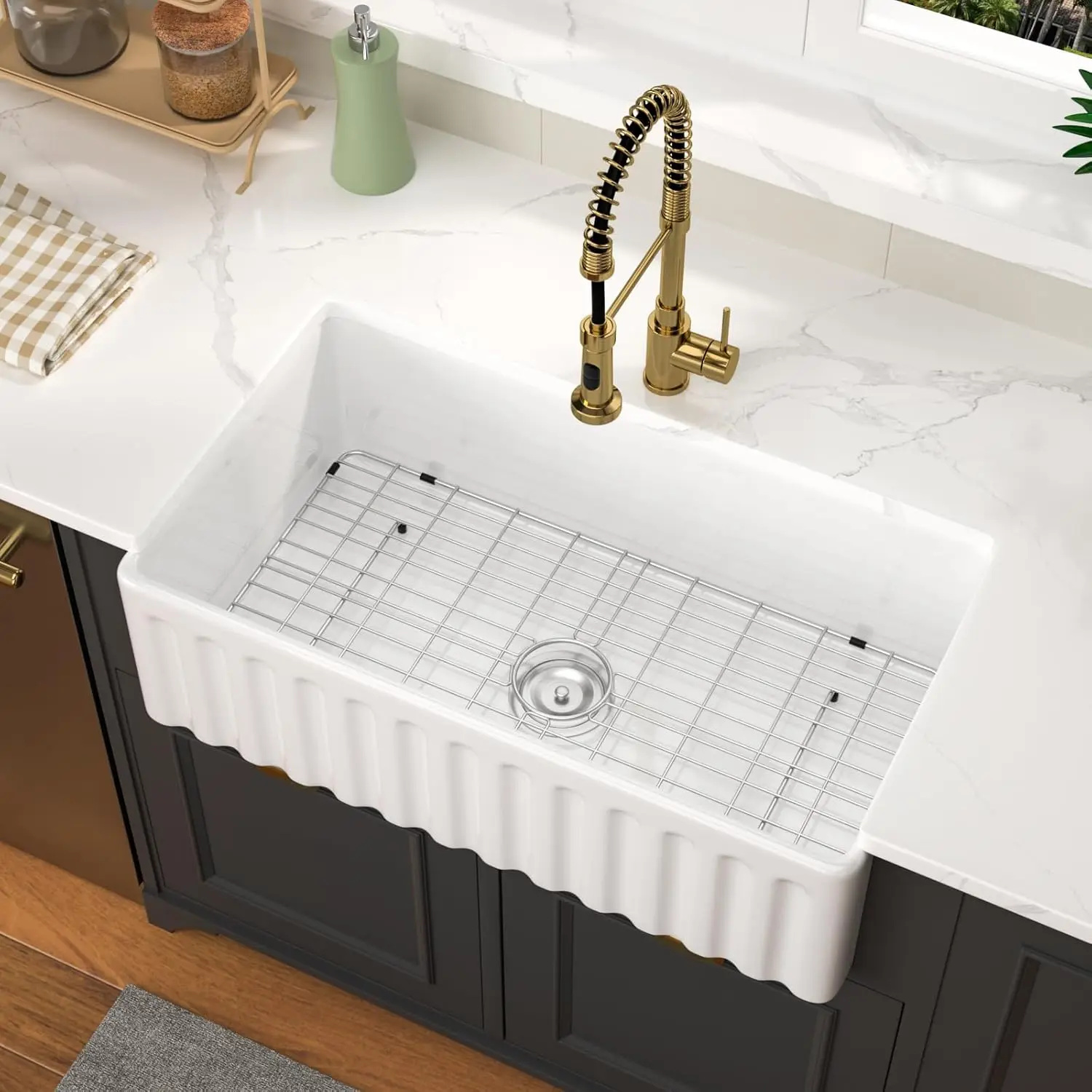 Farmhouse Sink 33x18 Inch White Kitchen Sink Apron Front Ledge Farm Fireclay Porcelain Reversible Ceramic Farmer Farm Sinks Basi
Farmhouse Sink 33x18 Inch White Kitchen Sink Apron Front Ledge Farm Fireclay Porcelain Reversible Ceramic Farmer Farm Sinks Basi