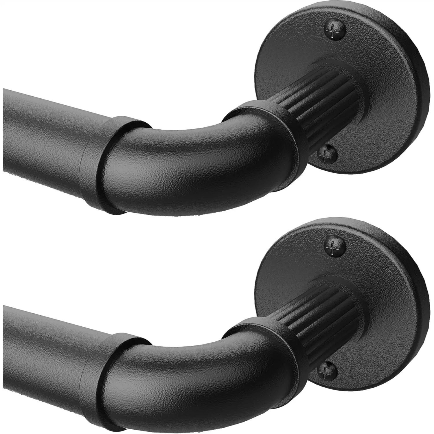 Black Curtain Rods 72-144" (6-12Ft) for Window, Industrial 1 Inch Pole, Set of 2
Black Curtain Rods 72-144" (6-12Ft) for Window, Industrial 1 Inch Pole, Set of 2