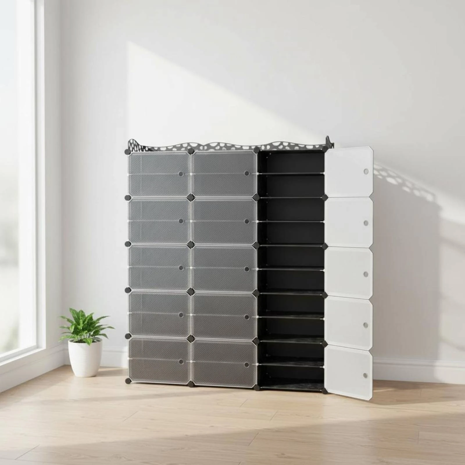 Modular Shoe Cabinet Stacked Modular Cube Storage Cube Shelf Organizer Translucent Front Panels Plastic Closet Organizer Sturdy
Modular Shoe Cabinet Stacked Modular Cube Storage Cube Shelf Organizer Translucent Front Panels Plastic Closet Organizer Sturdy