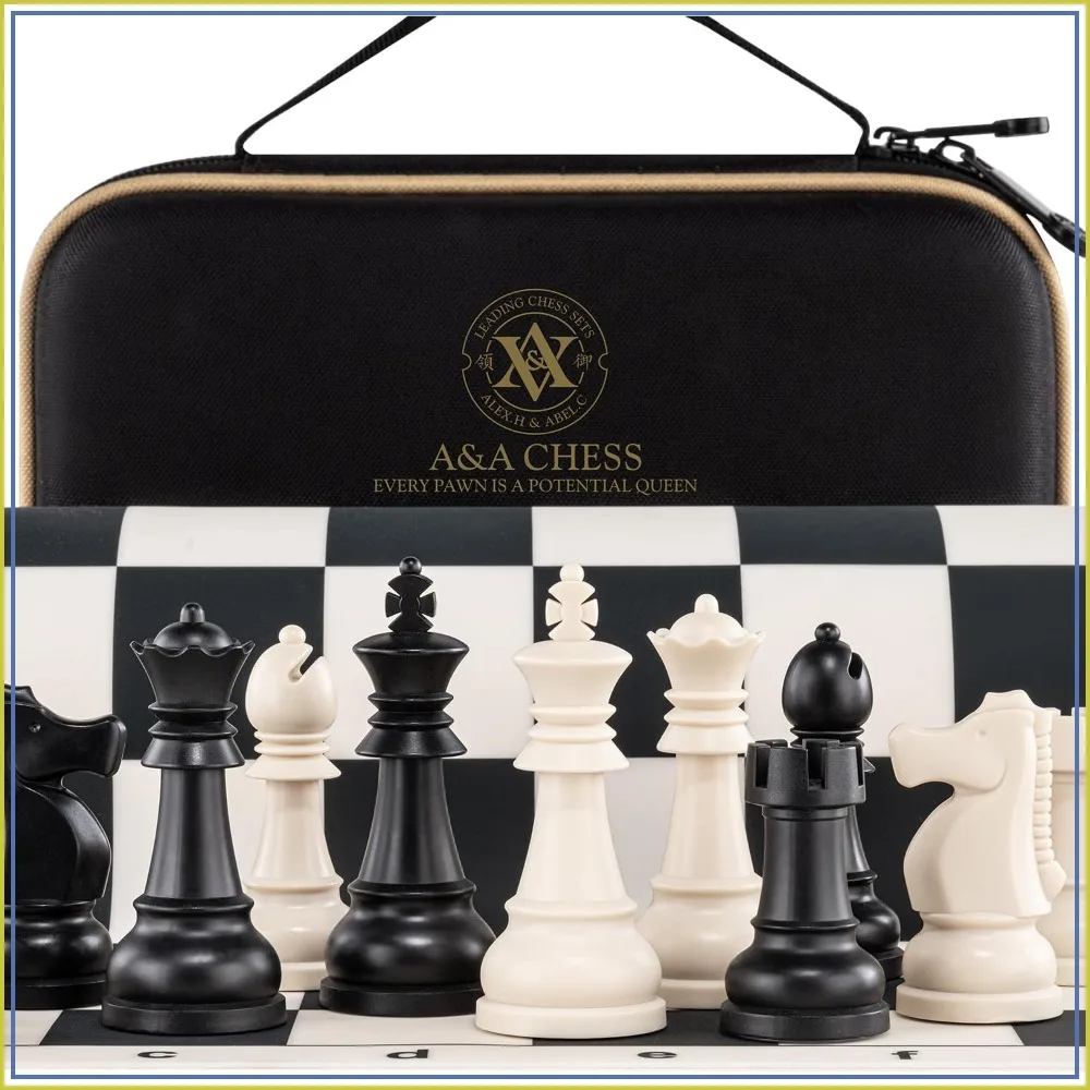15" Foldable Silicone Chessboard & Weighted Staunton Pieces with Carrying Case
15" Foldable Silicone Chessboard & Weighted Staunton Pieces with Carrying Case