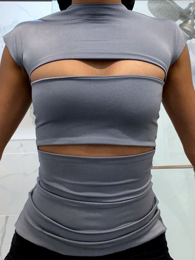 Fantoye Round Neck Hollow Out Bodycon Women T-shirts Solid Sleeveless Cinched Waist Crop Tops Winter Female Party Club Clothing
Fantoye Round Neck Hollow Out Bodycon Women T-shirts Solid Sleeveless Cinched Waist Crop Tops Winter Female Party Club Clothing