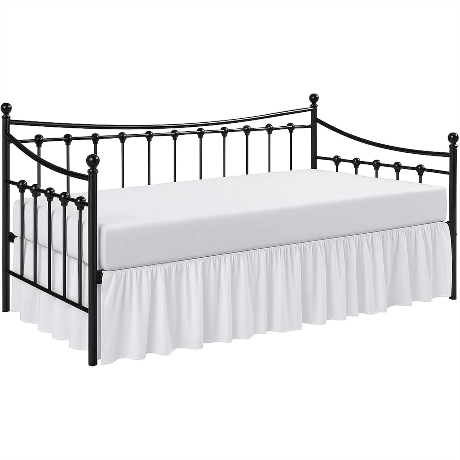 Twin Daybed Skirt with Split Corners 14 Inch Drop, Gather Ruffle Bedskirt, Premium Brushed Microfiber, Classic Platform Fit
Twin Daybed Skirt with Split Corners 14 Inch Drop, Gather Ruffle Bedskirt, Premium Brushed Microfiber, Classic Platform Fit