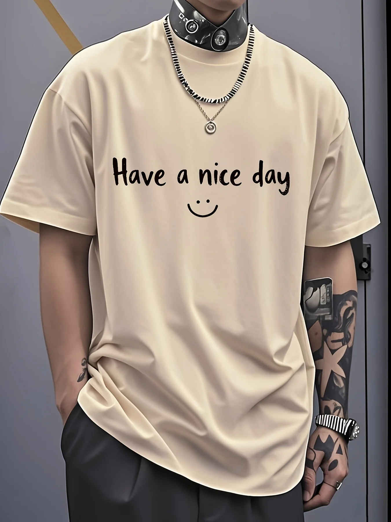 Мужская повседневная уличная футболка Have A Nice Day с принтом лица, коротким рукавом и круглым вырезом, летний подарок, уличная одежда, модные топы
Мужская повседневная уличная футболка Have A Nice Day с принтом лица, коротким рукавом и круглым вырезом, летний подарок, уличная одежда, модные топы
