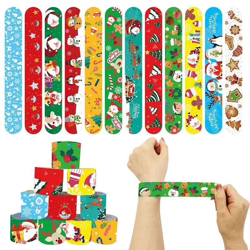 Cartoon Christmas Slap Bracelets Snowflake Elk Santa Claus Gift Noel Merry Christma Kids Present Natal Navidad Happy New Year
Cartoon Christmas Slap Bracelets Snowflake Elk Santa Claus Gift Noel Merry Christma Kids Present Natal Navidad Happy New Year