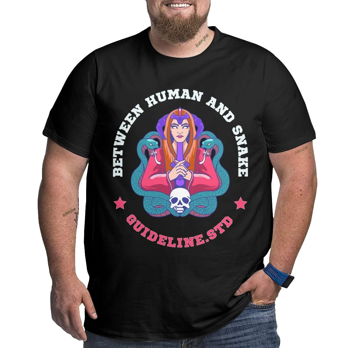 Between Human and Snake Men's T-shirts for Big and Tall Man Plus Size T Shirts Black Cotton Short Sleeve Oversize Top Tees
Between Human and Snake Men's T-shirts for Big and Tall Man Plus Size T Shirts Black Cotton Short Sleeve Oversize Top Tees