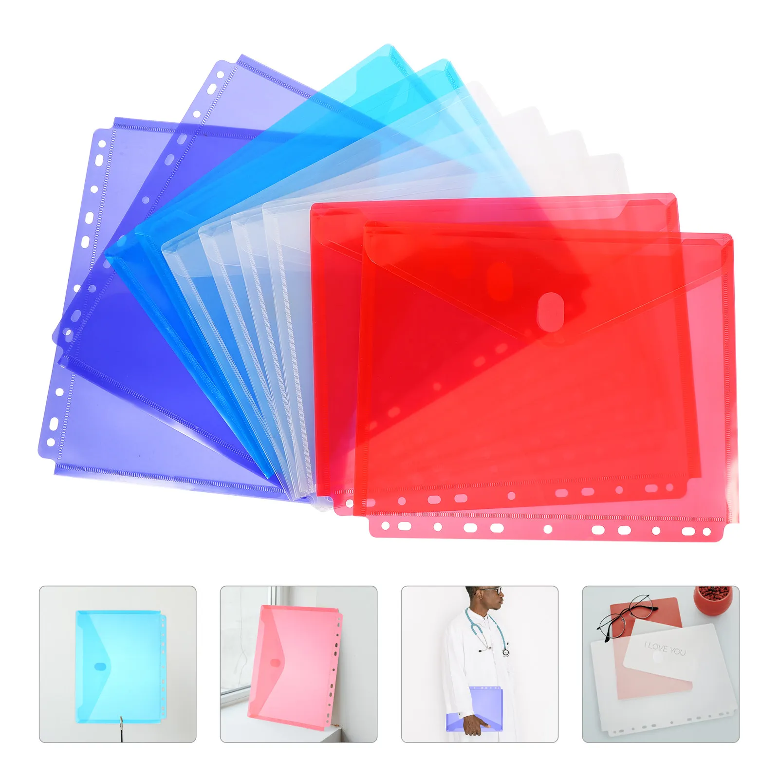 10Pcs Transparent Document Bags Plastic File Folders Large Capacity Snap Button File Organizer Receipt Coupon Storage Pockets
10Pcs Transparent Document Bags Plastic File Folders Large Capacity Snap Button File Organizer Receipt Coupon Storage Pockets