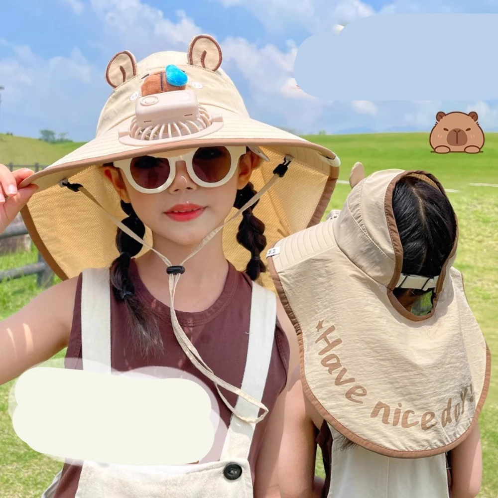 Kids Electric Sun Hat Wide Brim UV Protection Capybara Design Bucket Hat for Summer Beach Hiking Travel Outdoor
Kids Electric Sun Hat Wide Brim UV Protection Capybara Design Bucket Hat for Summer Beach Hiking Travel Outdoor