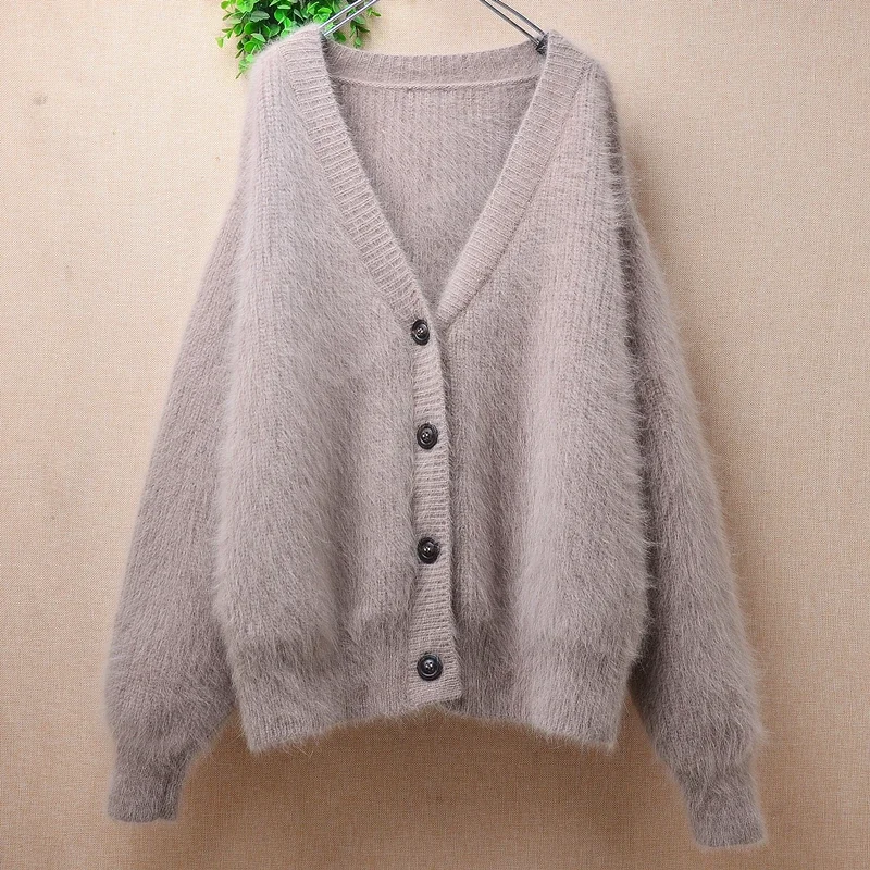 04 Female Women Fall Winter Hairy Mink Cashmere Hand Knitted Long Sleeves V-Neck Loose Cardigans Angora Fur Jacket Sweater Coat
04 Female Women Fall Winter Hairy Mink Cashmere Hand Knitted Long Sleeves V-Neck Loose Cardigans Angora Fur Jacket Sweater Coat