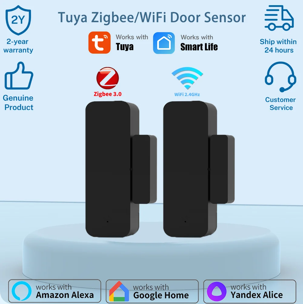 Z2MQTT Home Assistant Tuya Zigbee 3.0 WiFi Door Window Sensor Magnetic Security Smart Life Yandex Alexa Google Home
Z2MQTT Home Assistant Tuya Zigbee 3.0 WiFi Door Window Sensor Magnetic Security Smart Life Yandex Alexa Google Home