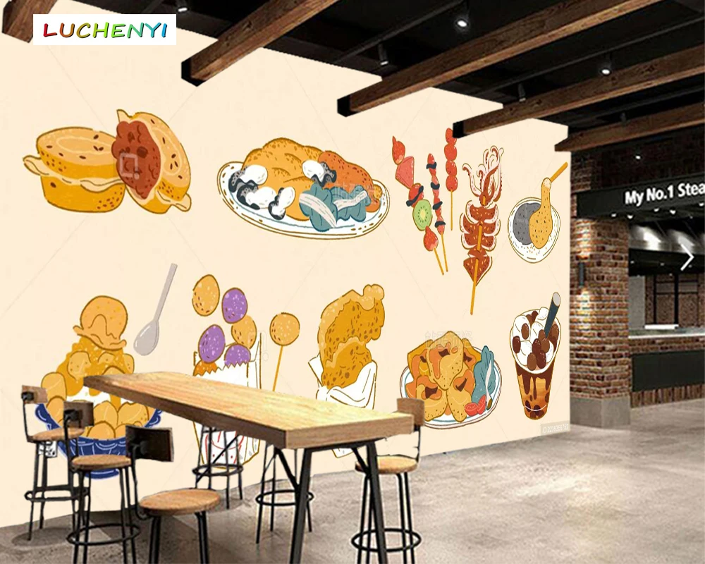 Papel de parede custom hand drawn street food 3d wallpaper mural, restaurant juice shop kitchen dining room wall papers sticker
Papel de parede custom hand drawn street food 3d wallpaper mural, restaurant juice shop kitchen dining room wall papers sticker