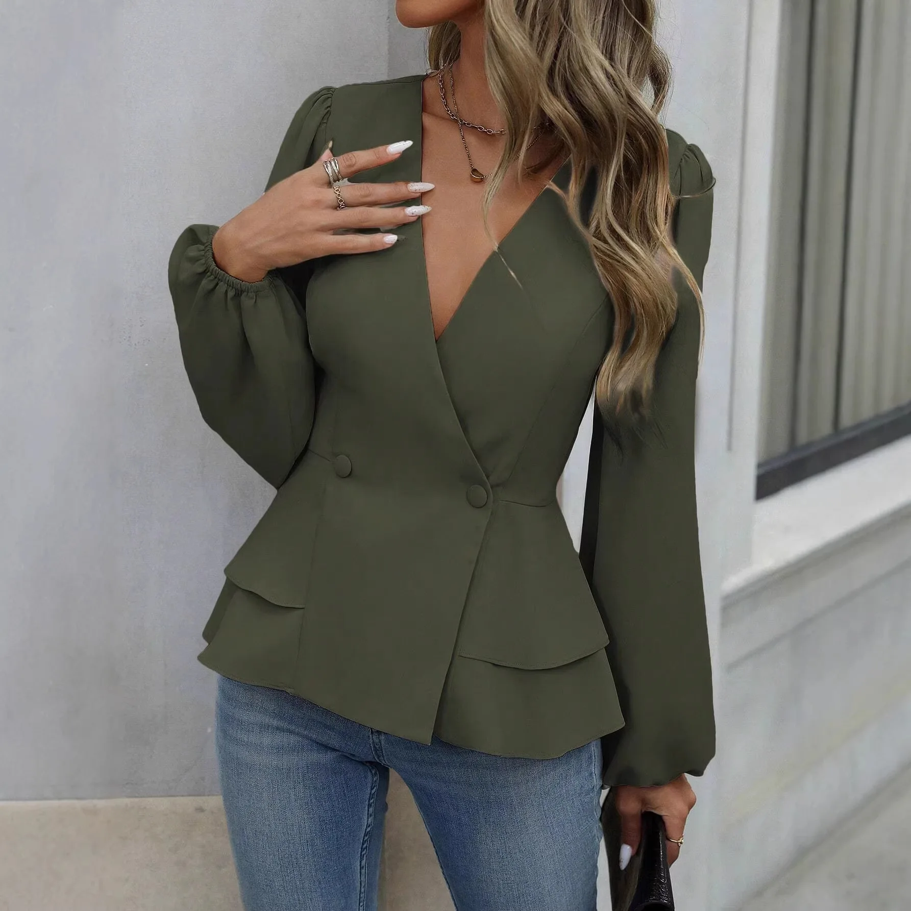 2026 Cross-Border European American Amazon Spring And Autumn New Style Mature Slim French Lace Pinch Waist Shirt
2026 Cross-Border European American Amazon Spring And Autumn New Style Mature Slim French Lace Pinch Waist Shirt