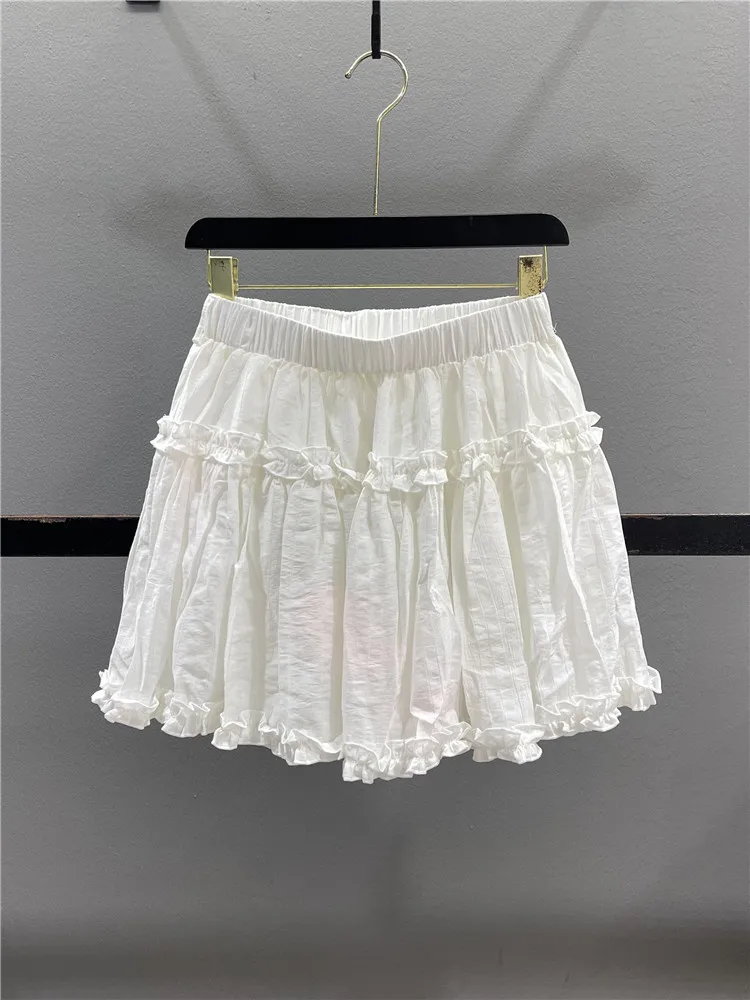 White Ruffle Cake Skirt Women's A-Line Skirt Summer Ballet Style Prevent Exposure Slimming Half-length Skirt
White Ruffle Cake Skirt Women's A-Line Skirt Summer Ballet Style Prevent Exposure Slimming Half-length Skirt