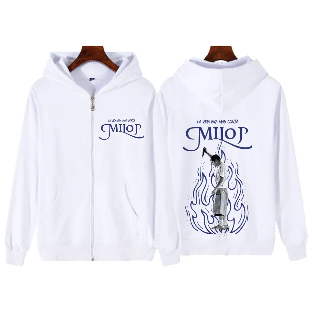 Rapper Milo J La Vida Era Mas Corta Album Tour 2026 Print Zipper Hoodie Men Women Hip-hop Oversized Loose Fashion Zip Up Jacket
Rapper Milo J La Vida Era Mas Corta Album Tour 2026 Print Zipper Hoodie Men Women Hip-hop Oversized Loose Fashion Zip Up Jacket