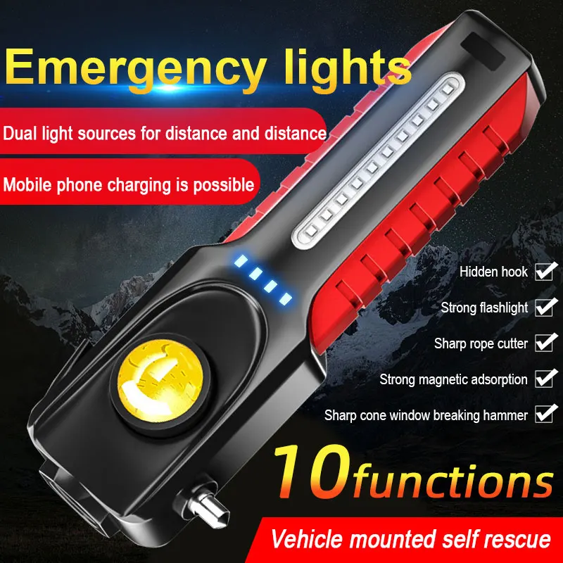 Portable COB Working Light Magnetic Flashlight USB Type-C Charge Car Flashlight Self Defense Multifunction LED Lamp with Hook
Portable COB Working Light Magnetic Flashlight USB Type-C Charge Car Flashlight Self Defense Multifunction LED Lamp with Hook