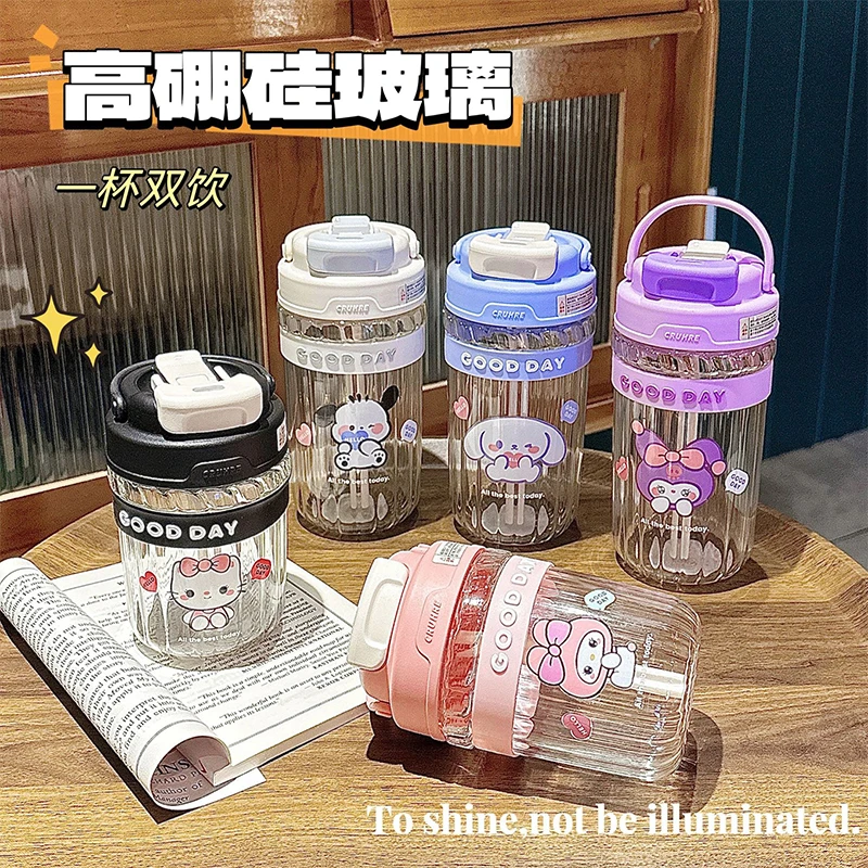 New Hello Kitty Kuromi Sanrio Glass Coffee Cup Cute My Melody Cinnamoroll Portable Drinking Water Cup Bottle Gifts for Kids
New Hello Kitty Kuromi Sanrio Glass Coffee Cup Cute My Melody Cinnamoroll Portable Drinking Water Cup Bottle Gifts for Kids