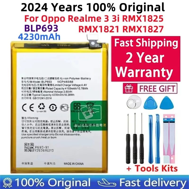 Original Battery for Oppo Realme 3 3i, 4230mAh, BLP693, RMX1825, RMX1821, RMX1827 Phone
Original Battery for Oppo Realme 3 3i, 4230mAh, BLP693, RMX1825, RMX1821, RMX1827 Phone