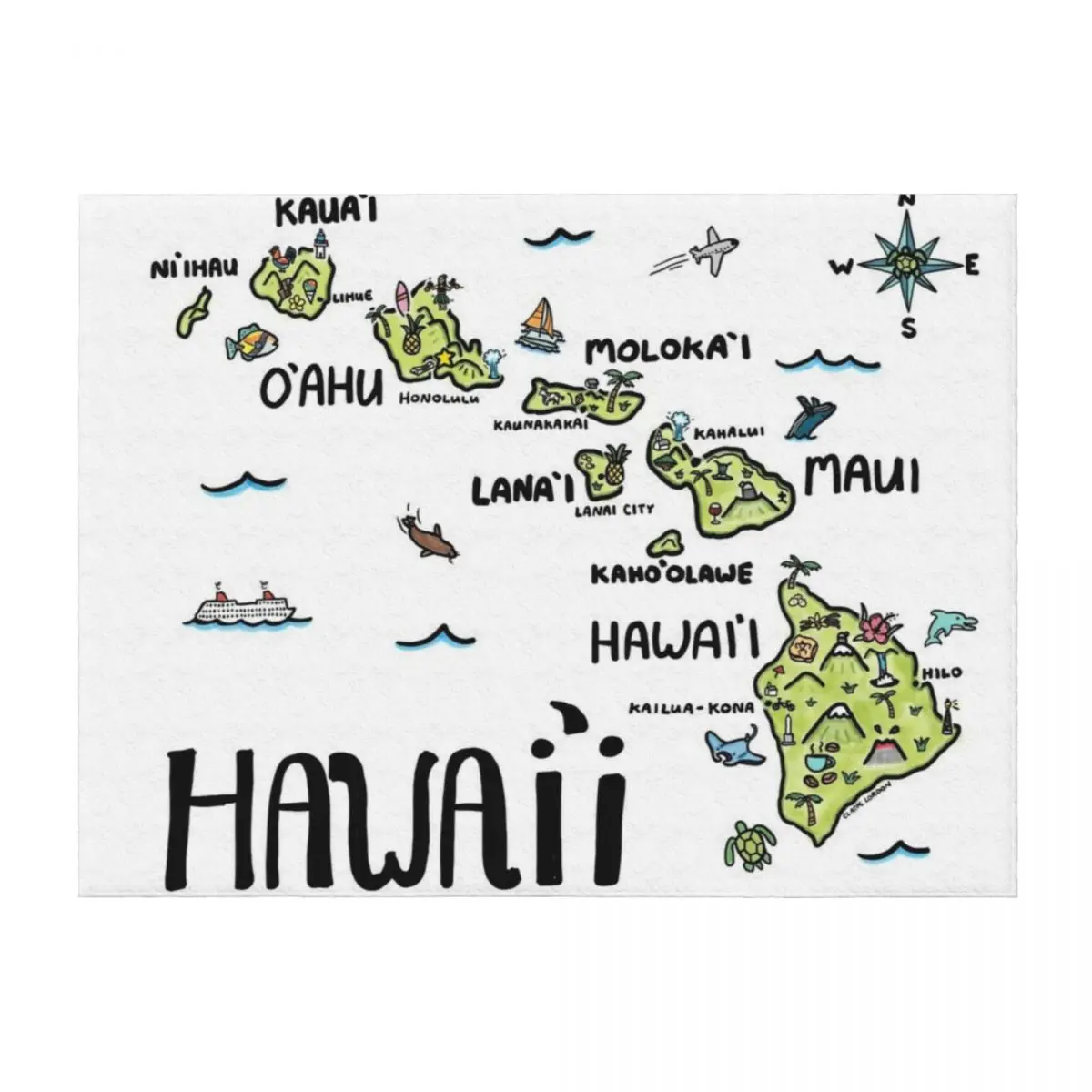 Hawaii Illustrated Map Full Color Throw Blanket Large Tourist Sofa Quilt Picnic Blankets
Hawaii Illustrated Map Full Color Throw Blanket Large Tourist Sofa Quilt Picnic Blankets