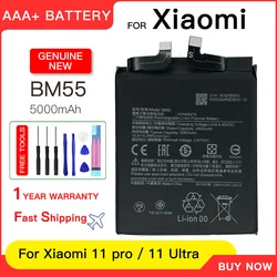 Genuine 5000mAh BM55 For Xiaomi Mi 11 pro 11pro Mi11 pro 11 Ultra 11Ultra Phone replacement batteries batteria+Free tools Genuine 5000mAh BM55 For Xiaomi Mi 11 pro 11pro Mi11 pro 11 Ultra 11Ultra Phone replacement batteries batteria+Free tools